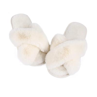 China Fur Fluffy Women's Slippers Women's Breathable Slippers Fashion Trend Slippers for sale