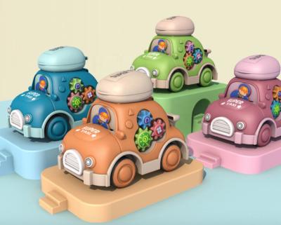 China Eco-friendly Material Children's toy car Cartoon gear storage car Inertial sliding car for sale