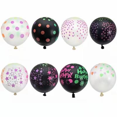 China Festival Decoration 12 inch fluorescent neon balloon point balloon luminous mini dot balloon for sale