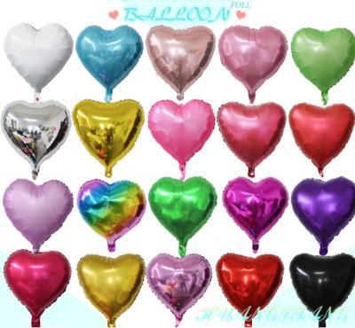 China Festival Decoration 18 inch heart-shaped monochrome  aluminum film balloon for sale