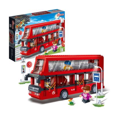 China Building Toy BanBao B8769 Education City Bus Model Building Blocks Double Aspect Decker Bus Toys Bricks Delicate For Children for sale