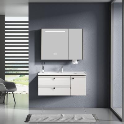 China Modern Wholesale white plywood bathroom vanity cabinet mirror with lights bathroom storage mirror cabinet for sale