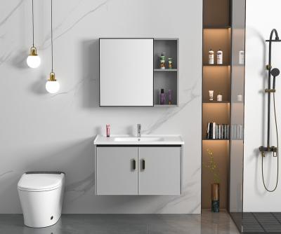 China Modern Smart design carbon fiber bathroom cabinet with mirror & basin led bathroom mirror cabinets with led light for sale