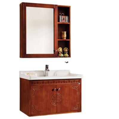 China Modern Wholesale Price Sink Mirror Set solid wood Bathroom Cabinets  Hotel Home Furniture Bathroom Vanities for sale