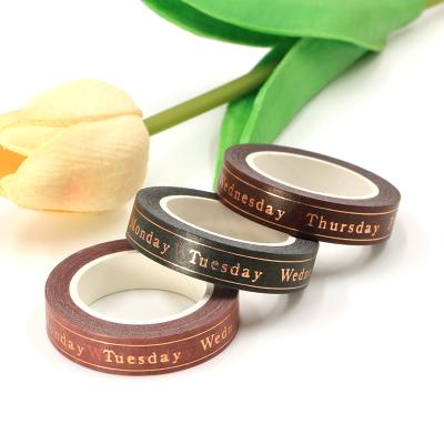 China Waterproof Custom Gold Foil Washi Tape Set Vintage Washi Tape Manufacturer for sale