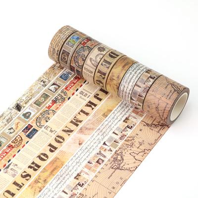 China Waterproof Washi Tape Maker Vintage Washi Tape Set Custom Printed Stamp for sale