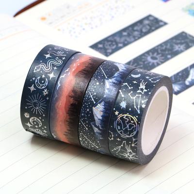 China Manzawa Waterproof Washi Printed Custom Silver Holographic Tape Wholesale Foil Washi Tape for sale