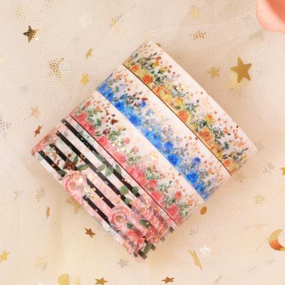 China Manzawa Waterproof Wholesale CMYK New Custom Design Printed Decorative Gold Foil Washi Tape for sale