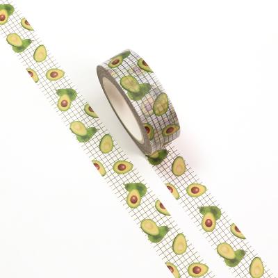 China Wholesale Custom CMYK Waterproof Manzawa Printed New Design Avocado Washi Tape for sale