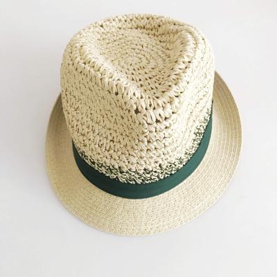 China Wholesale Custom 100% Image Summer Natural Paper Woven Straw Combined Paper Braid Fedora Hats for sale