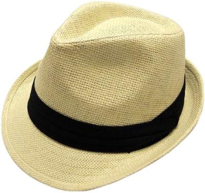 China Image Summer Unisex Hand - Trilby Hats Paper Custom Beach Woven Fedora Hats Panama Hats for sale