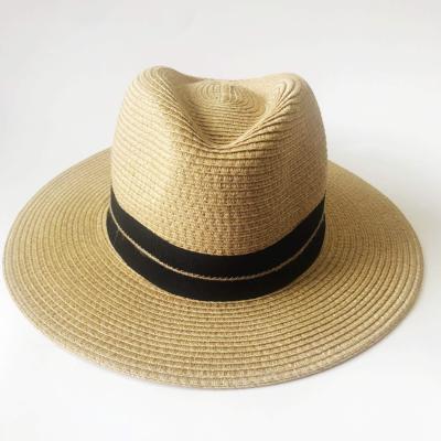 China Hot Selling Picture Summer Paper Braid Panama Hat Women Straw Hat Men Stripe Felt Hat Striped Hat for sale