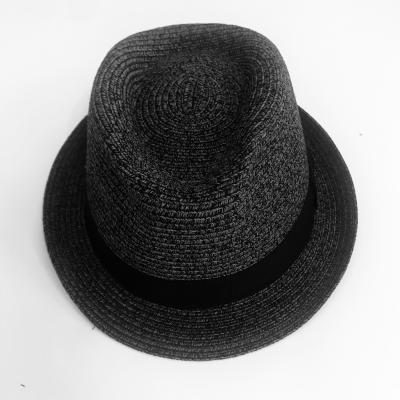 China Wholesale Custom Paper Straw Panama Fedora Style Flip Up Brim Hat Unisex Fedora Trilby Character Gangster Hats for sale