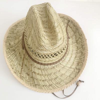 China Latest Image Straw Cowboy Hat Mexican Flip Up Brim Straw Sombrero Hat Summer Natural Sun Hats for sale