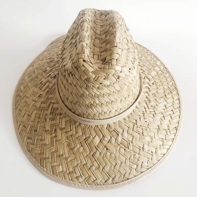 China Custom Image Logo Men's Straw Lifeguard Hat Outsider Sun Protective Hat With Adjustable Chin Cord for sale