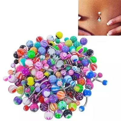 China Fashionable 14G Stainless Steel Navel Rings Navel Rings Multicolor Heart Clear CZ Curved Barbell Piercing For Women for sale