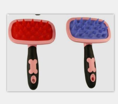 China Stocked Dog Grooming Bath Brush Pet Cat Bath Brush Cleaning Rubber Pet Massage Comb for sale