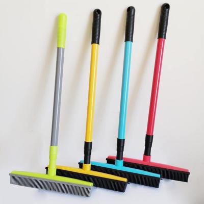 China Small Animals Floor Scrub Brush With Long Handle Floor Brush Pet Hair Remover Mop Rubber Cleaning Broom Heads for sale