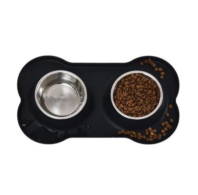 China Pet Comfort Stored Dog Food Rolls Stainless Steel Dog Bowls and Pet Water Bowls with Spill Proof and Non-Slip for sale