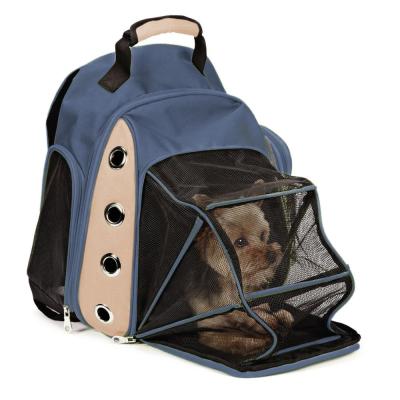 China Mesh Dog Carrier Travel Backpack Comfort Double Shoulder Dog Stocked Backpack for sale