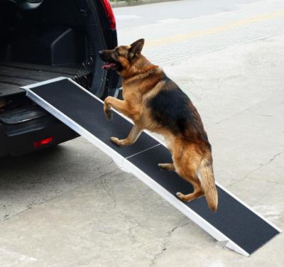 China Pet Ramp, Pet Stairs, Stocked Folding Aluminum Dog Ramp and Pet Steps for sale