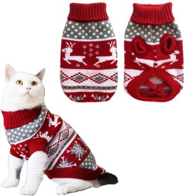 China Stocked Christmas Cat Sweaters and Christmas Dog Sweaters and Pet Winter Knitwear Christmas Dog Clothes for sale