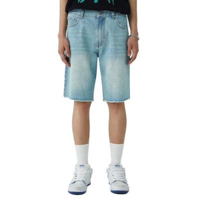 China Summer Sustainable Loose Straight Leg FMG Embroidery Casual Men's Jeans Shorts for sale