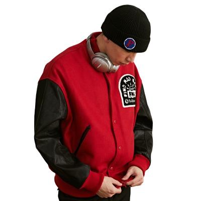 China FMG All-Match Baseball Jacket Uniform Fashion Long Sleeve Single Breasted Loose Nylon Jackets for sale