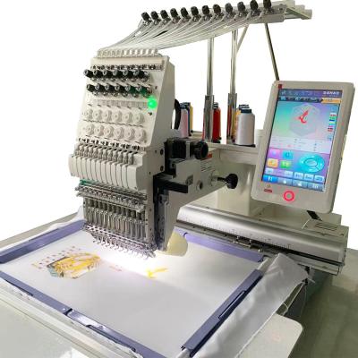 China Flat Single Head 12 Needles Cap T-shirt Chenille Embroidery Machine Automated Magnetic Hat / Shirt / Hoop Embroider for sale