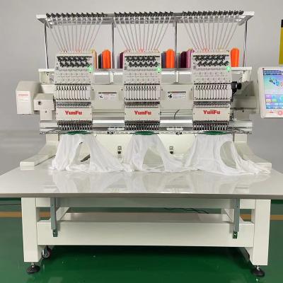 China Garment Shops High Quality Automated 3 Head 12-15 Needles Hat Embroidery Machines With Factory Price for sale