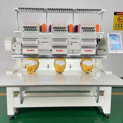 China Garment Shops 3 Heads Embroidery Machine For Hat, T-shirt, Finished Garment, Flat Embroidery for sale