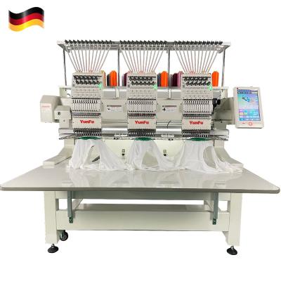 China Garment Shops 3 Heads Computer Embroidery Machine For Hat, T-shirt, Finished Garment, Flat Embroidery Machine Price for sale