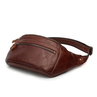 China New Fashionable Waterproof Men's Leather Bag Shoulder Bag Student Chest Bag for sale