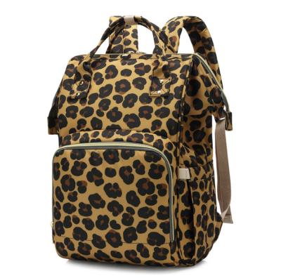 China Monogram Multifunctional Wholesale Mom Purpose Leopard Diaper Backpack Maternity Bag for sale