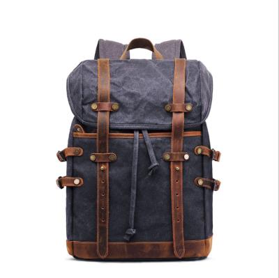 China Anti-theft Waterproof Waxed Canvas Travel Laptops Backpack College Weekend Rucksack for sale