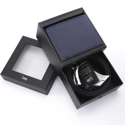 China Waterproof Hot Selling Beautifully Packaged Men Gift Set Wallet And Belt Set Business Gift for sale