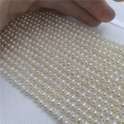 China CLASSIC 4-5mm Oval Round Pearl Necklace Strands Real Chinese Freshwater Natural Irregular 4A+ Jewelry For DIY DN021 for sale