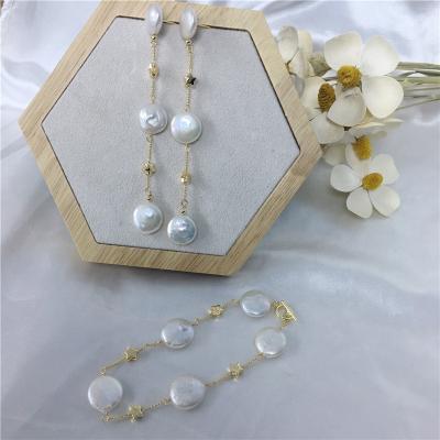 China S002 4A+ CLASSIC pearlset baroque irregular pearl coin white with high gloss for sale