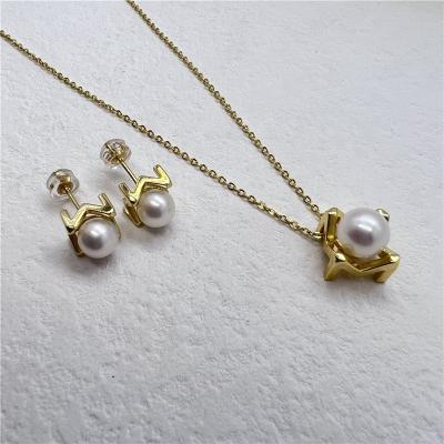 China S001 5A CLASSIC Freshwater Round Dangle Pearl Stud Earrings S001 5A Natural White High Gloss Necklace Jewelry for sale