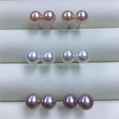 China CLASSIC 5A Round Pearl Ear Studs Creative S925 Silver Earrings 6-7mm Factory Direct Sale E029 for sale