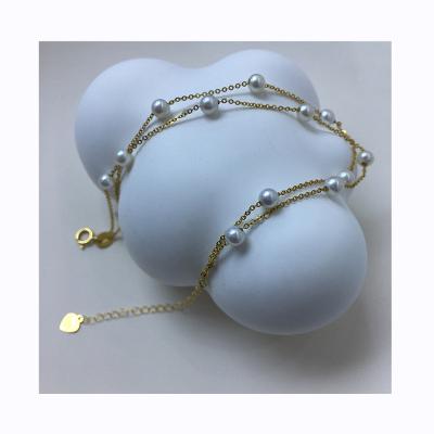 China CLASSIC Wholesale Natural Freshwater White Pearl Modern Design 5A Double Round Bracelet B002 for sale