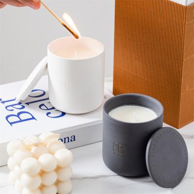 China 8 oz 240ml Valentine Eco-Friendly Home Decorative Ceramic Vessel Scented Wax Candles Luxury Candle Gift Set for sale