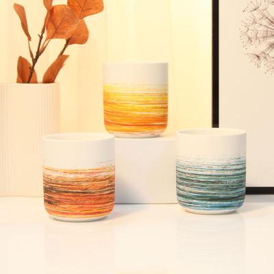 China New Design High Quality Creative Home Decor Cheap Decoration Candle Jars Luxury Ceramic Candle Vessels for sale