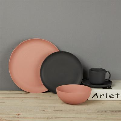 China Sustainable newcomer hotel restaurant used matte modern European style ware dinner dishes sets dinnerware set for sale