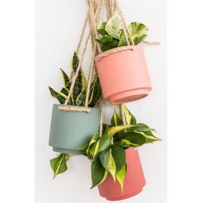 China Elegant Attractive Ware Balcony Garden Decoration Flower Pot / Ceramic Hanging Planter for sale