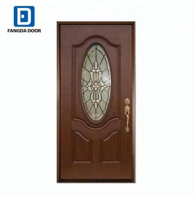 China Modern Fangda Stained Fiberglass Mahogany Door For Modern Home for sale