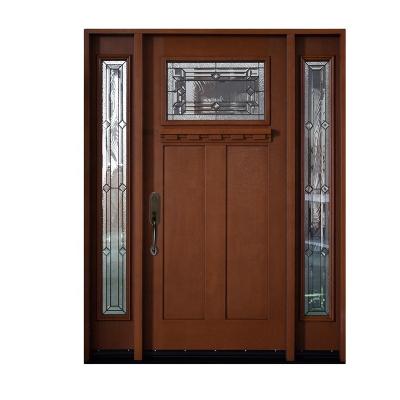 China Fangda Fiberglass Door Modern Craftsman Mahogany Main Door With Sidelites for sale