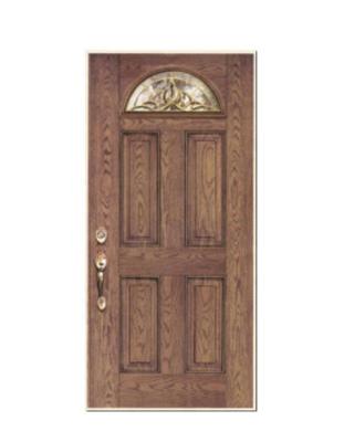 China Fangda Modern Best Quality Red Painted Fiberglass Entry Door for sale