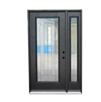 China Fangda Modern Exterior Executive Glass Fiber Single Door With Sidelights House Entry Glass Door for sale