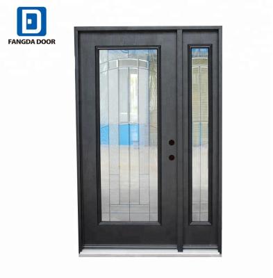 China Sidelite Contemporary Steel Door Entry Exterior Door Front Glass Door for sale